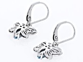 Sky Blue Topaz Rhodium Over Sterling Silver Butterfly Earrings 0.92ctw