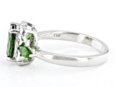 Chrome Diopside Rhodium Over Sterling Silver Ring 1.55ctw