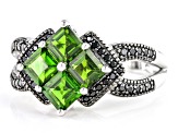 Chrome Diopside Rhodium Over Sterling Silver Ring 1.58ctw