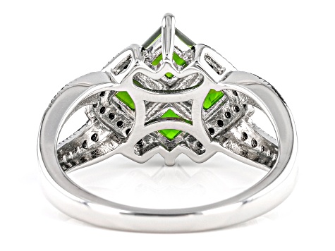 Chrome Diopside Rhodium Over Sterling Silver Ring 1.58ctw