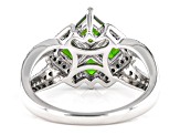 Chrome Diopside Rhodium Over Sterling Silver Ring 1.58ctw