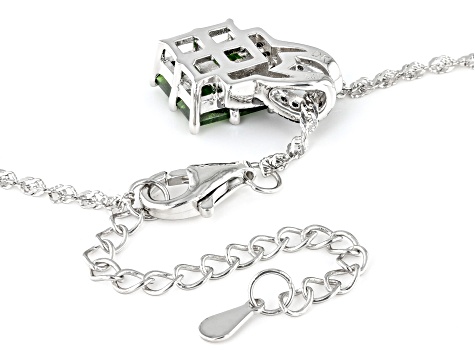 Chrome Diopside Rhodium Over Sterling Silver Pendant With Chain 1.47ctw