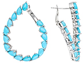 Sleeping Beauty Turquoise Rhodium Over Sterling Silver Earrings