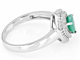Green Emerald Rhodium Over Sterling Silver Ring 0.77ctw