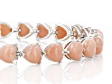 Pink Opal Rhodium Over Sterling Silver Bracelet 8mm