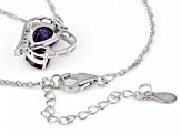 Purple Amethyst Rhodium Over Sterling Silver Pendant with Chain 2.71ctw