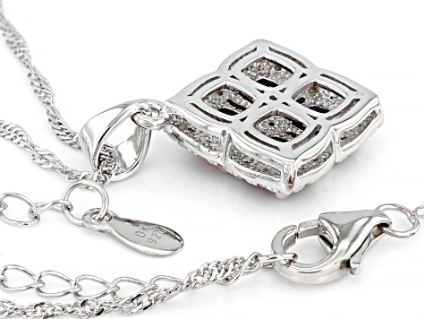 Magenta Rhodolite Rhodium Over Sterling Silver Pendant With Chain 3.36ctw