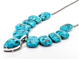 Blue Composite Turquoise Rhodium Over Sterling Silver Necklace