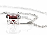 Red Garnet Rhodium Over Sterling Silver Pendant With Chain 3.09ctw