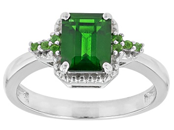 Picture of Green Chrome Diopside Rhodium Over Sterling Silver Ring 1.57ctw