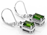 Green Chrome Diopside Rhodium Over Sterling Silver Earrings 1.82ctw