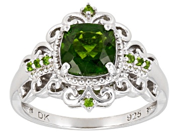 Picture of Green Chrome Diopside Rhodium Over Sterling Silver Ring 1.52ctw