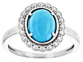 Sleeping Beauty Turquoise Rhodium Over Sterling Silver Ring