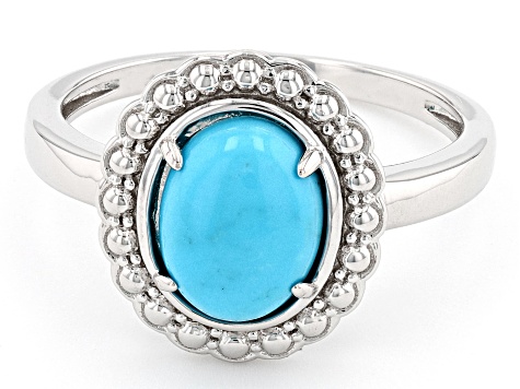 Sleeping Beauty Turquoise Rhodium Over Sterling Silver Ring - SHD233 ...