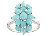 Green Amazonite Rhodium Over Sterling Silver Ring