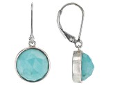 Blue Amazonite Rhodium Over Sterling Silver Earrings