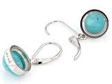 Blue Amazonite Rhodium Over Sterling Silver Earrings