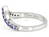 Blue Tanzanite Rhodium Over Sterling Silver Ring 0.48ctw