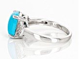 Sleeping Beauty Turquoise Rhodium Over Sterling Silver Ring 0.13ctw