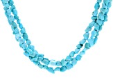 Blue Sleeping Beauty Turquoise Rhodium Over Sterling Silver Necklace