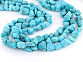 Blue Sleeping Beauty Turquoise Rhodium Over Sterling Silver Necklace