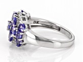 Blue Tanzanite Rhodium Over Sterling Silver Ring 2.24ctw