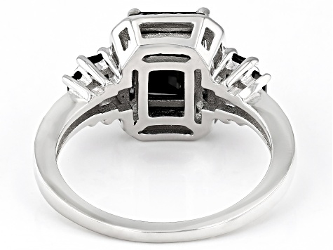 Black Spinel Rhodium Over Sterling Silver Ring 2.26ctw