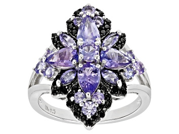 Picture of Blue Tanzanite Rhodium Over Sterling Silver Ring 2.58ctw