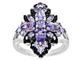 Blue Tanzanite Rhodium Over Sterling Silver Ring 2.58ctw