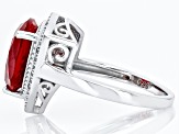 Red Lab Created Ruby Rhodium Over Sterling Silver Ring 6.61ctw