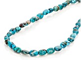 Kingman Turquoise Rhodium Over Sterling Silver 18" Necklace