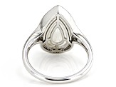 White Rainbow Moonstone Rhodium Over Sterling Silver Ring