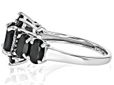 Black Spinel Rhodium Over Sterling Silver Ring 3.43ctw