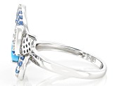 Blue Sleeping Beauty Turquoise Rhodium Over Sterling Silver Ring 1.03ctw
