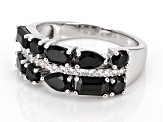 Black Spinel Rhodium Over Sterling Silver Ring 1.89ctw