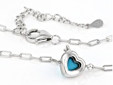 Blue Sleeping Beauty Turquoise Rhodium Over Sterling Silver Necklace