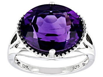 Picture of Purple Amethyst Rhodium Over Sterling Silver Ring 5.78ctw