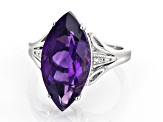 Purple Amethyst Rhodium Over Sterling Silver Ring 5.03ctw