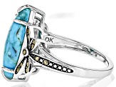 Blue Composite Turquoise Rhodium Over Sterling Silver Ring 0.17ctw