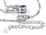 Blue Tanzanite Rhodium Over Sterling Silver Pendant With Chain 0.70ctw