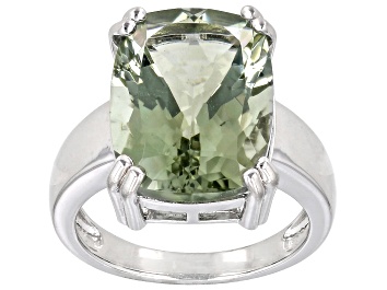 Picture of Prasiolite Rhodium Over Sterling Silver Ring 8.50ct