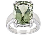 Prasiolite Rhodium Over Sterling Silver Ring 8.50ct