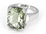 Prasiolite Rhodium Over Sterling Silver Ring 8.50ct