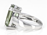 Prasiolite Rhodium Over Sterling Silver Ring 8.50ct