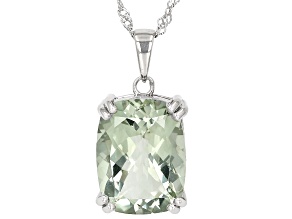Prasiolite Rhodium Over Sterling Silver Pendant with Chain