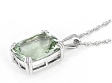 Prasiolite Rhodium Over Sterling Silver Pendant with Chain