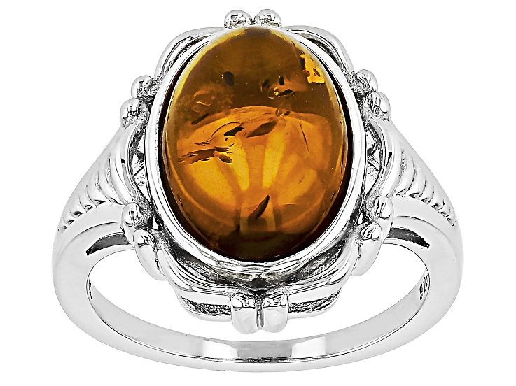 Amber Rhodium Over Sterling Silver Ring - SHD353 | JTV