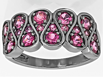 Raspberry Rhodolite Black Rhodium Over Sterling Silver Ring 1.54ctw