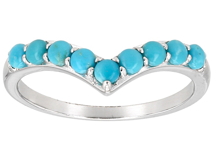 Blue Sleeping Beauty Turquoise Rhodium Over Sterling Silver