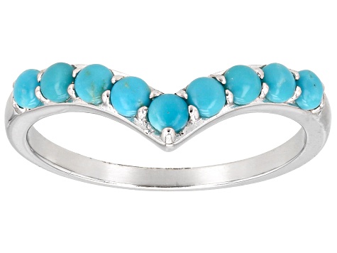 Blue Sleeping Beauty Turquoise Rhodium Over Sterling Silver Ring